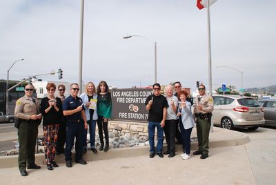 Members of LA County Fire Dept, station 70 and LA County Sheriffs Dept. team up with  Photo