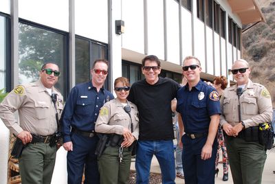 Anson Williams with Members of LA County Fire Dept, station 70 and LA County Sheriffs Photo