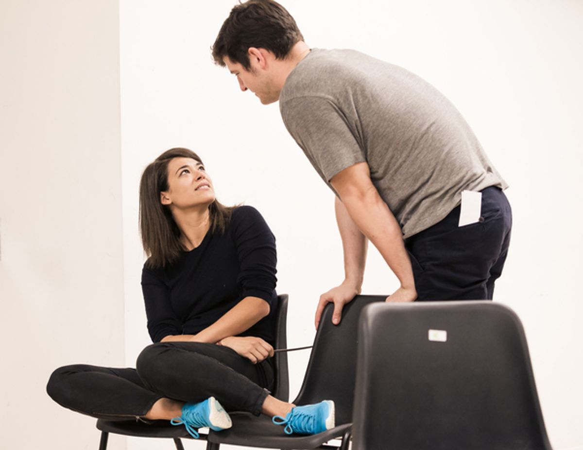 Celine Abrahams and James Alexandrou at 