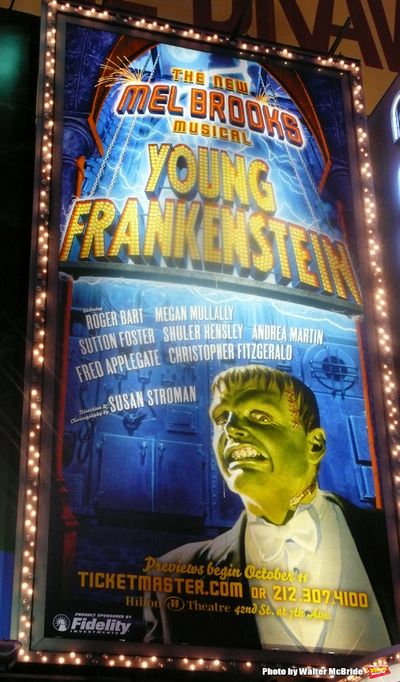 Theatre Marquee - The musical Young Frankenstein, which features music by Mel Brooks, Photo
