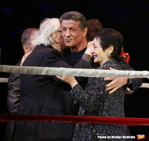 Thomas Meehan, Lynn Ahrens and Sylvester Stallone during the Broadway Opening Night P Photo