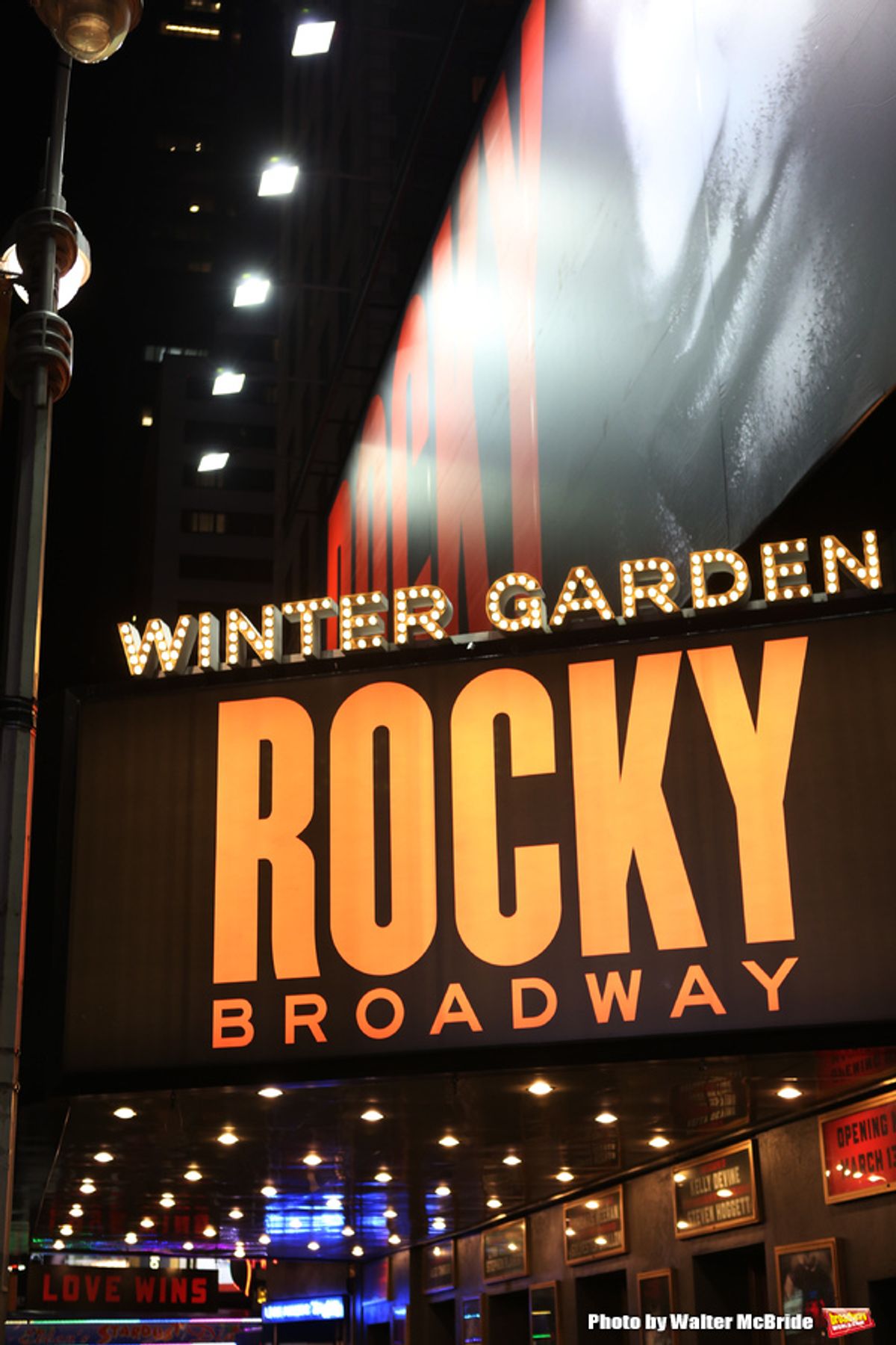 Theatre Marquee for 'Rocky Broadway' - on October 28, 2013 at The Winter Garden Theatre in New York City.
The Sylvester Stallone film has inspired an innovative new stage production from director Alex Timbers , book writer Thomas Meehan and songwriting te at 