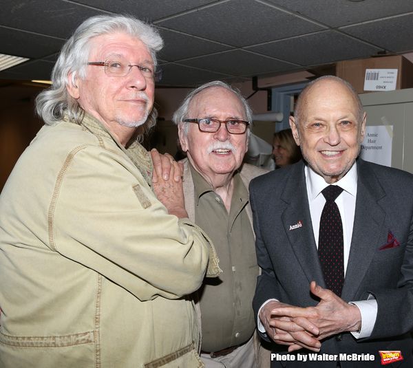Martin Charnin, Thomas Meehan, Charles Strouse & the cast from Broadway's iconic musi Photo