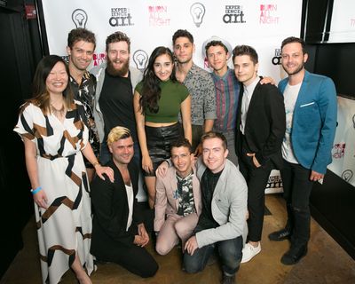 Jenny Koons, Sam Pinkleton, and members of the cast and team  Photo