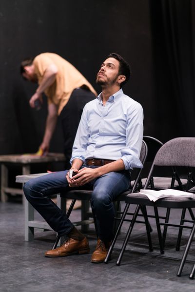 In the rehearsal room with Ten Bones Theatre Company's In a Little Room with actors J Photo