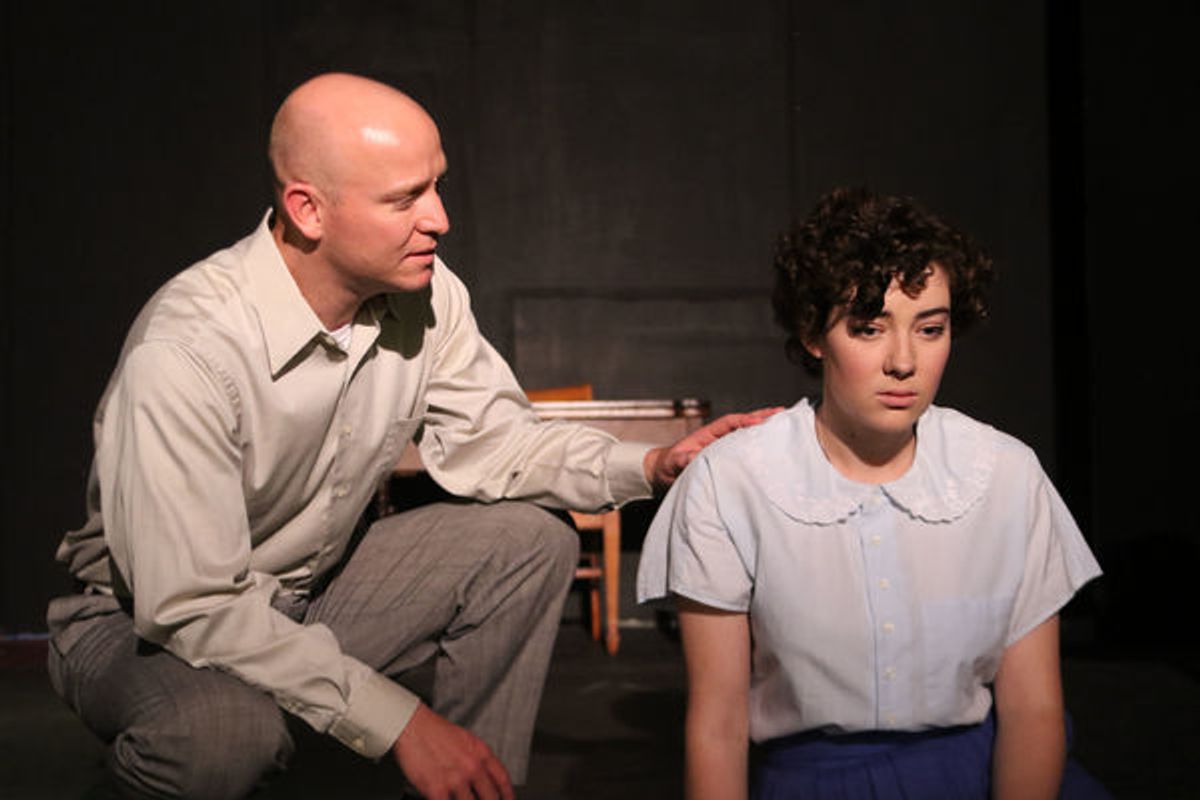 Don Kammann as Tom Wingfield and Anna Steuerman as Laura Wingfield  at 