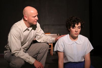Don Kammann as Tom Wingfield and Anna Steuerman as Laura Wingfield  Photo