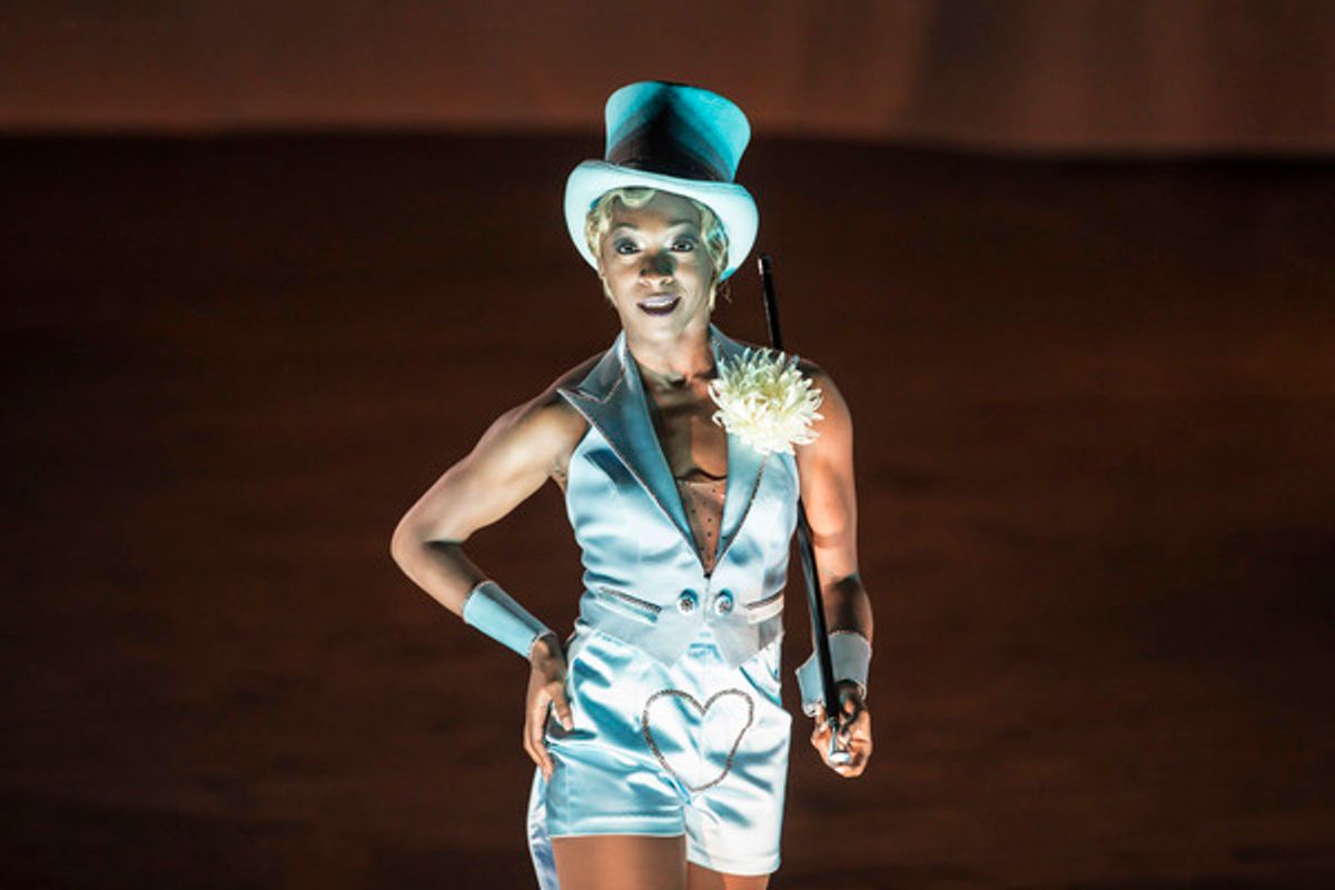 Leisha Mollyneaux as a showgirl at 