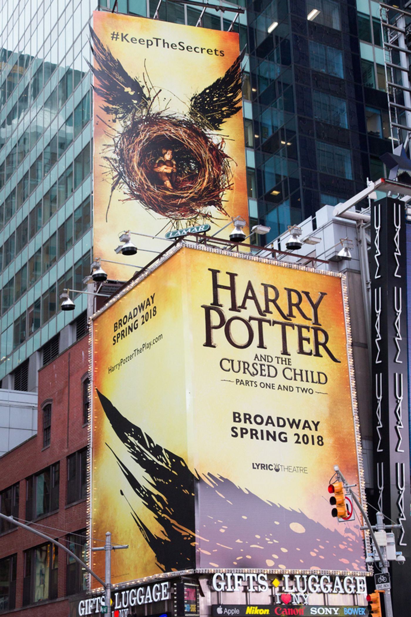 Up on the Marquee: HARRY POTTER AND THE CURSED CHILD Apparates in Times Square! Up on the Marquee: HARRY POTTER AND THE CURSED CHILD Apparates in Times Square! Image
