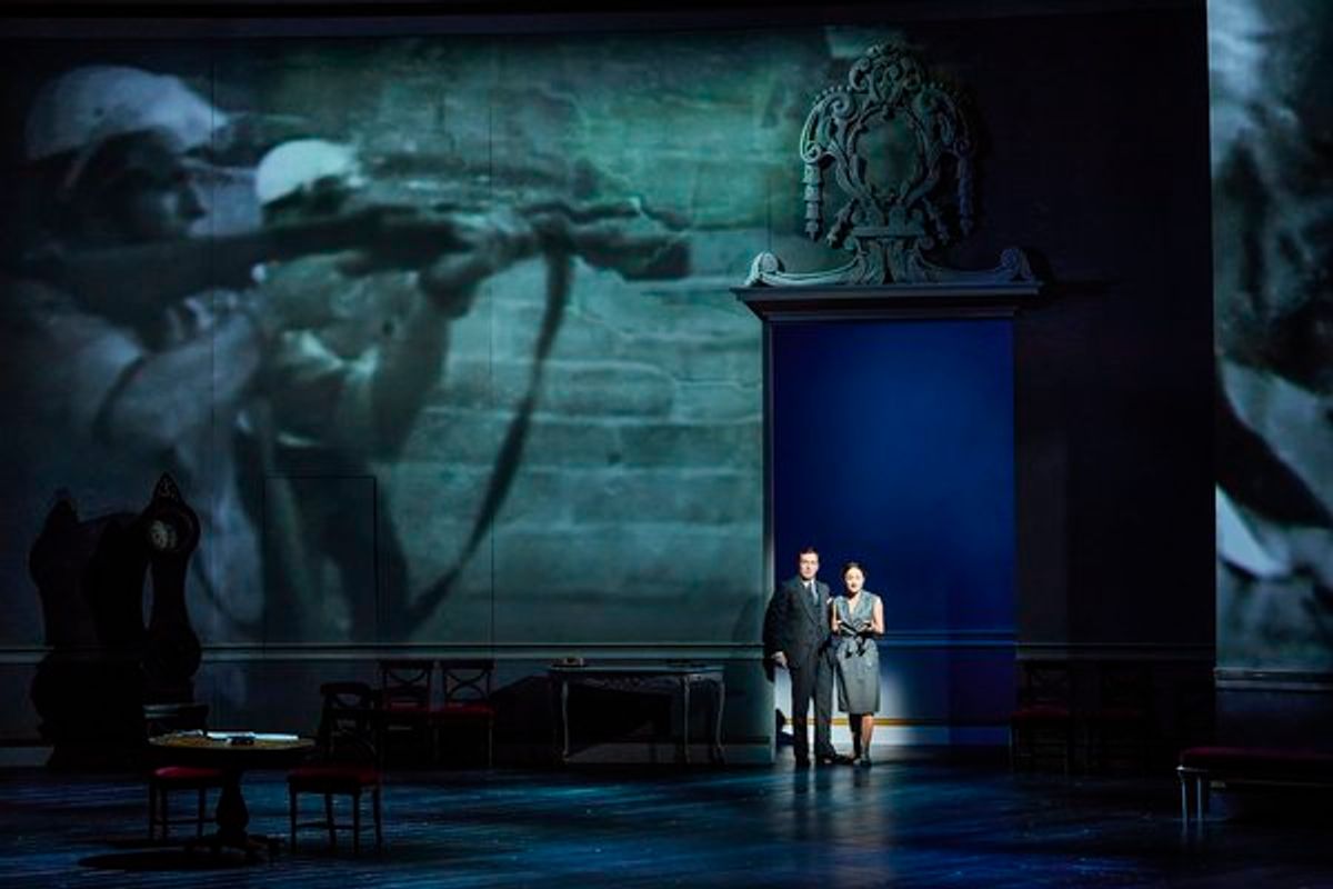 Toby Stephens and Lydia Leonard at 