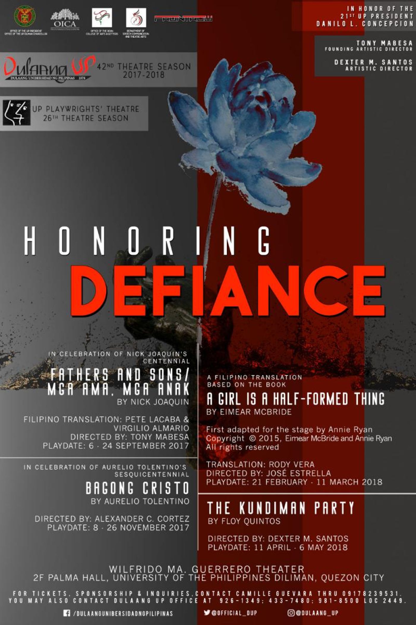 Dulaang UP, UP Playwrights Theatre Unveil 2017-2018 Theater Season  Image