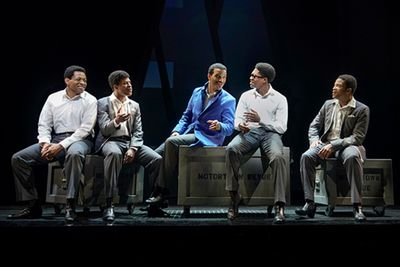 Derrick Baskin, Jeremy Pope, Jared Joseph, Epraim Sykes, and James Harkness Photo