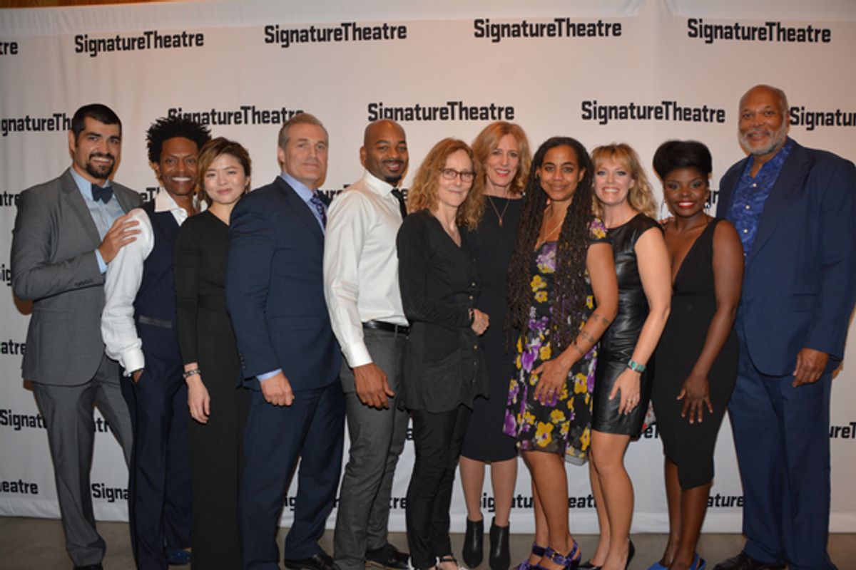Ben Horner, J. Cameron Barnett, Ruibo Qian, Marc Kudisch, Brandon Victor DIxon, Jo Bonney, Christine Lahti, Suzan-Lori Parks, Elizabeth Stanley, Joaquina Kalukango and Raphael Nash Thompson at 