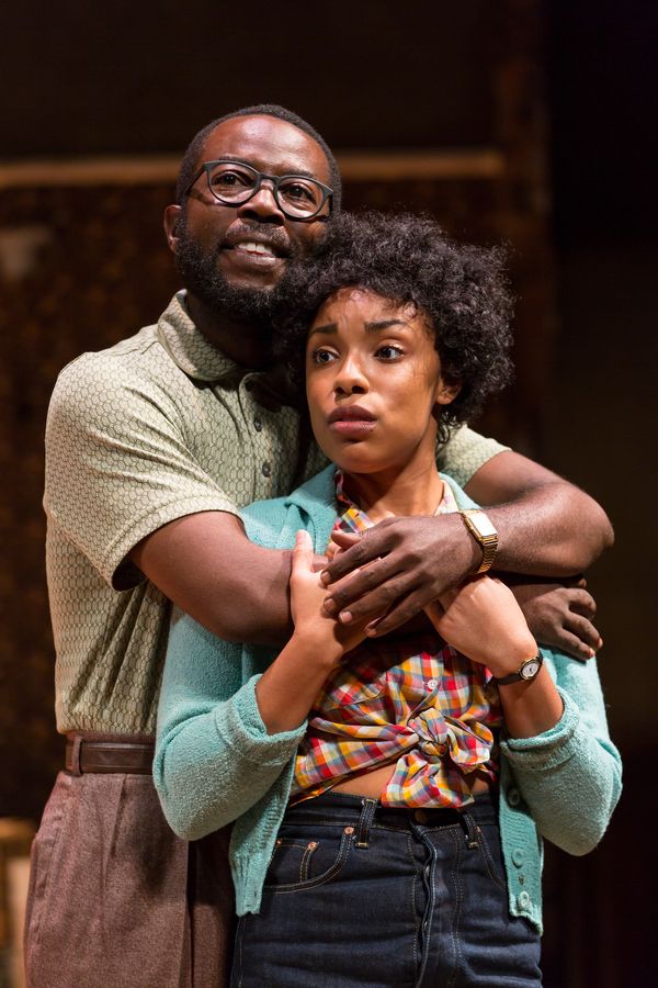 Charlie Hudson III (Joseph Asagai) and Jasmine Batchelor (Beneatha Younger) in A Rais Photo