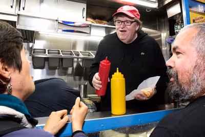 Michael Moore and audience Photo