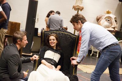 Associate Director Gavin Mitford with Meghan Picerno (Christine Daae) and Gardar Thor Photo