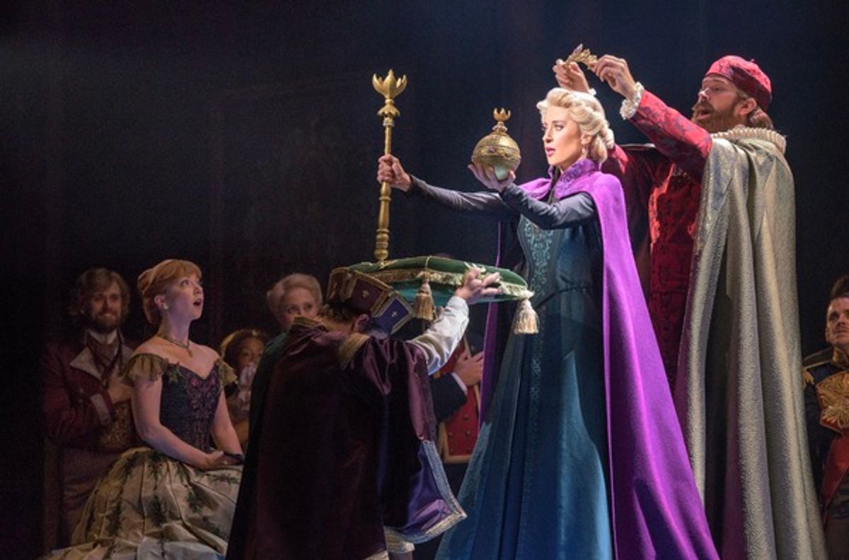 Patti Murin and Caissie Levy with Jacob Smith  at 