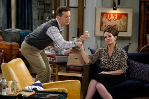 WILL & GRACE -- "11 Years Later" Episode 101 -- Pictured: (l-r) Sean Hayes as Jack McFarland, Megan Mullally as Karen Walker -- (Photo by: Chris Haston/NBC) @ BroadwayWorld WILL & GRACE -- "11 Years Later" Episode 101 -- Pictured: (l-r) Sean Hayes as Jack M Photo