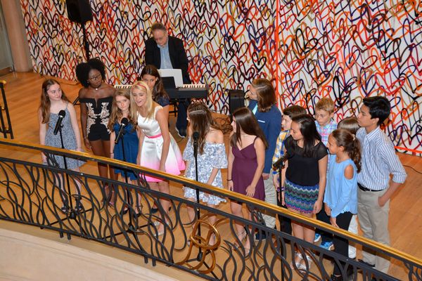 Joe Baker (Musical Director) and the cast-Madison Mullahey, Carrie Berk, Abigail Shap Photo