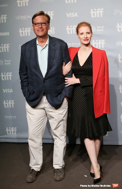 Aaron Sorkin and Jessica Chastain Photo
