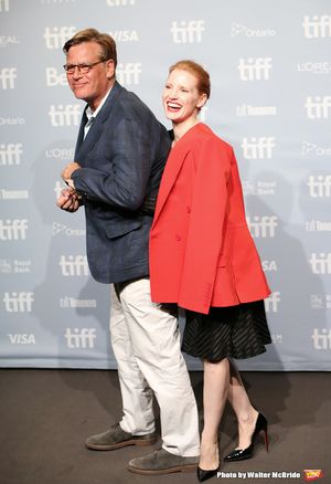 Aaron Sorkin and Jessica Chastain  Photo