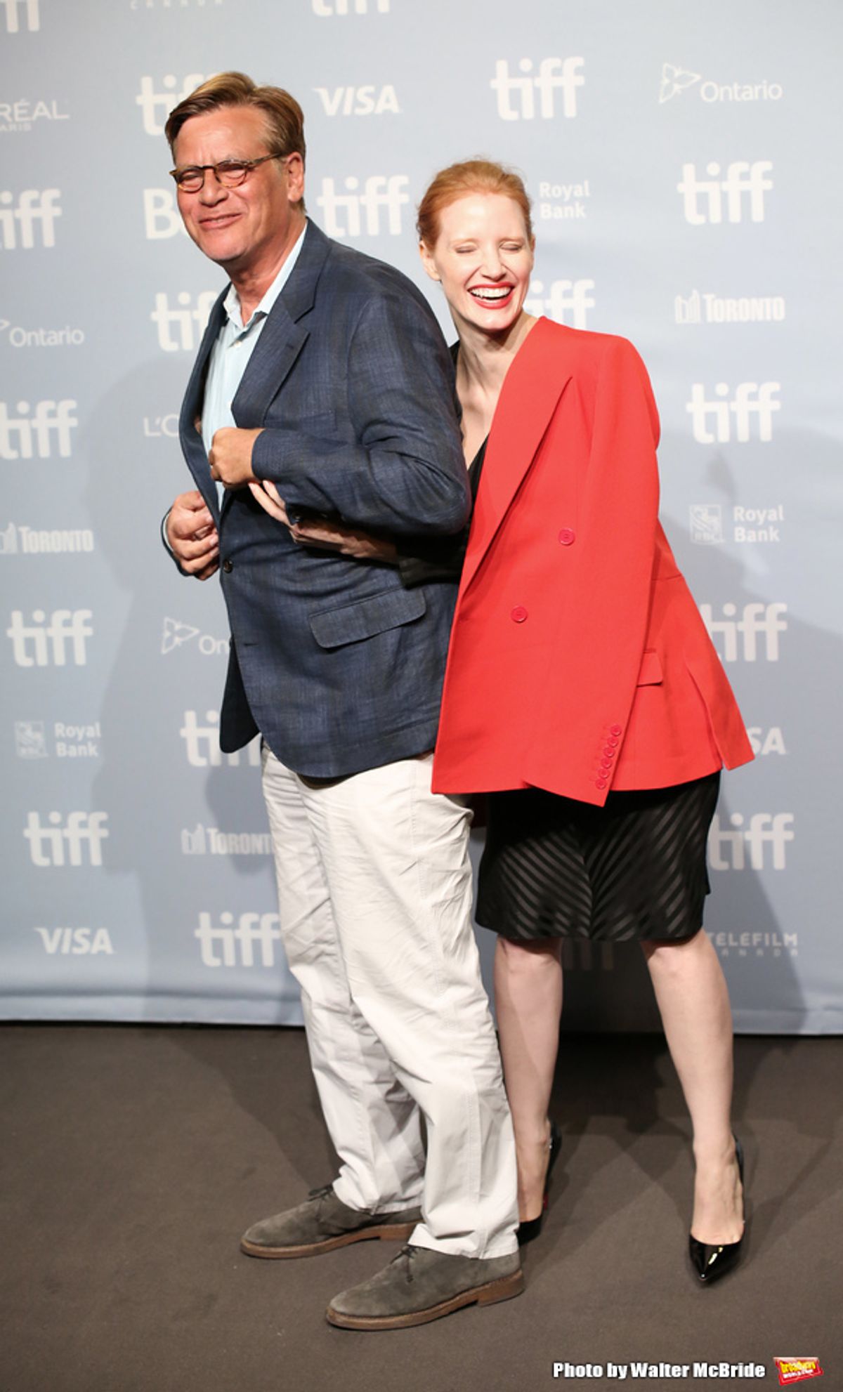 Aaron Sorkin and Jessica Chastain  at 