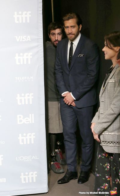 Jeff Bauman, Jake Gyllenhaal and Tatiana Maslany Photo