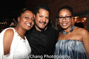 A guest, Brandon J. Dirden and Tamara Tunie Photo