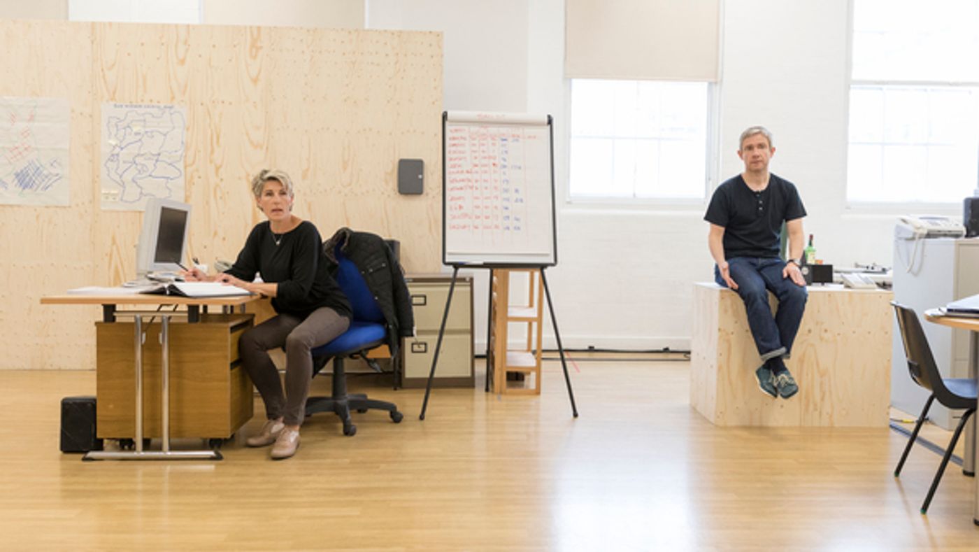Photo Flash: In Rehearsals for LABOUR OF LOVE, Starring Martin Freeman and Tamsin Greig  Image