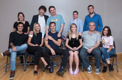 The Cast & Creative Team: (standing left to right) Kristen Rosenfeld (music director) Photo