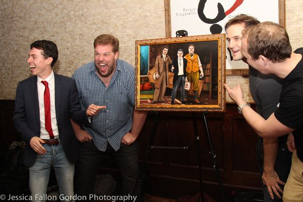Original cast members Jonathan Sayer, Henry Lewis, Henry Shields and Greg Tannahill Photo