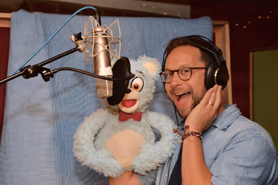 Bad Idea Bear and Jed Resnick Photo