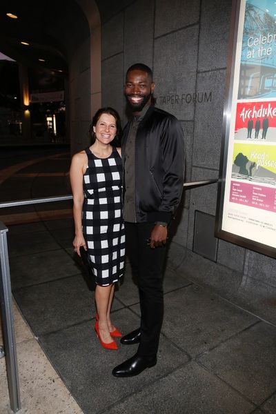 Actor Mia Barron and playwright Tarell Alvin McCraney Photo