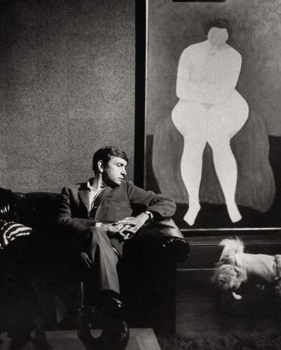 Portrait of Edward Albee in his Tribeca loft, featuring Milton Averyâ€™s Meditat Photo