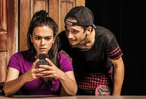 The cast of Cleveland Public Theatre’s production of The Family Claxon. (photo by Steve Wagner) Pictured, from left: Hillary Wheelock, JP Peralta. @ BroadwayWorld The cast of Cleveland Public Theatre’s production of The Family Claxon. (photo Photo