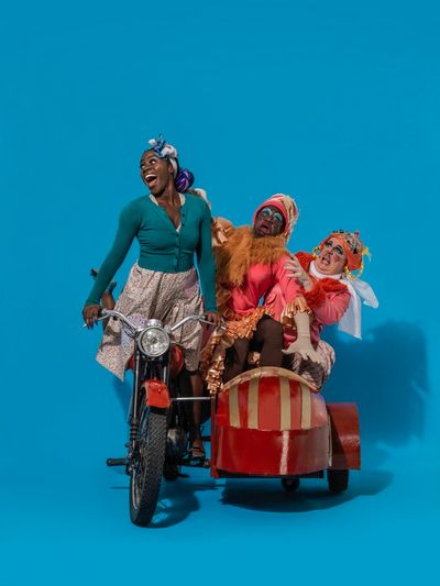 Aisha Jawando as Cinderella and Kat B and Tony Whittle as the Ugly Sisters Photo