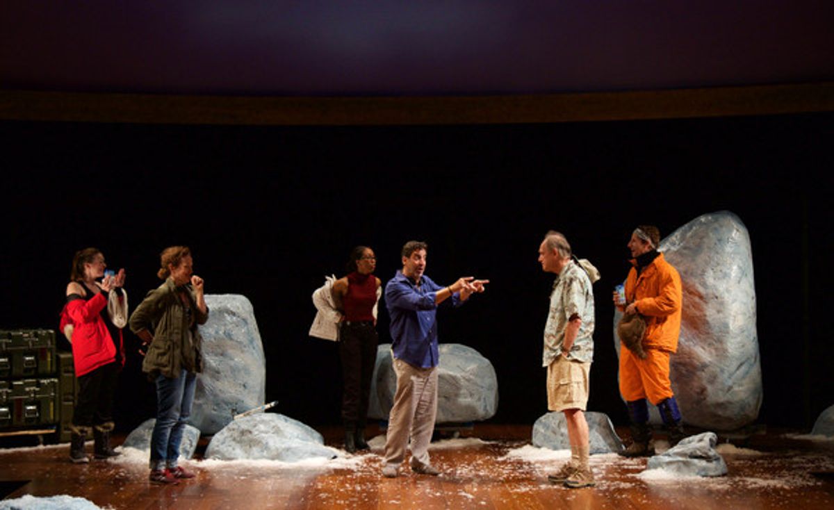 Amanda Drinkall (Nicole [Eve]), Marc Grapey (David Claxton), Ryan McBride (Jake [George]), Bill McGough (Larry), Rebecca Spence (Maria), and Netta Walker (Lily [Anna]) in Continuity at 