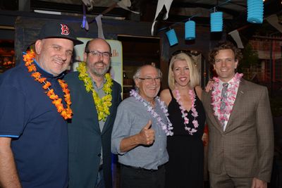 Mike O'Malley, Christopher Ashley, Jimmy Buffett, Kelly Devine and Paul Alexander Nol Photo