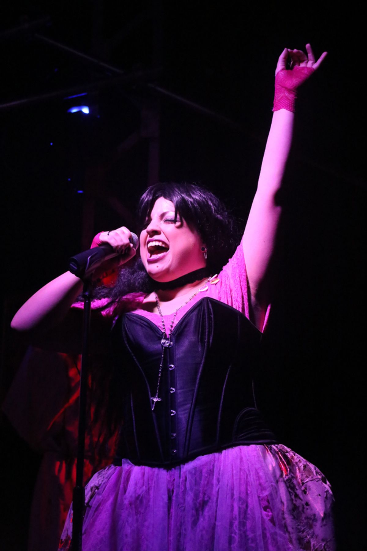 
Anna Skidis Vargas as Lizzie Borden, singing 'Into Your Wildest Dreams,' in LIZZIE, New Line Theatre, 2017. Photo credit: Jill Ritter Lindberg. at 
