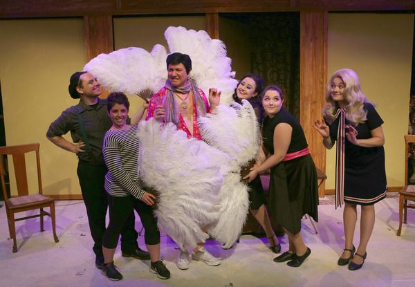 (center) Ed Jones as Uncle Arthur with (left to right) Travis Monroe Neese, Sarah Tay Photo