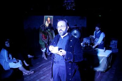 Left to Right, Background - Carian Parker as Helena Landless, Darry Hearon as Neville Photo