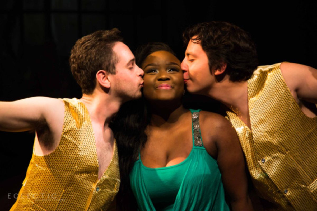 Saint Monica (Amber Sallis) makes her entrance in THE LAST DAYS OF JUDAS ISCARIOT at Eclectic Full Contact Theatre.

Tickets available now at eclectic-theatre.com at 