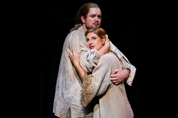 Esmeralda (Keri Rene Fuller*) and Phoebus (Jon Loya*) dream about 'Someday'. Photo