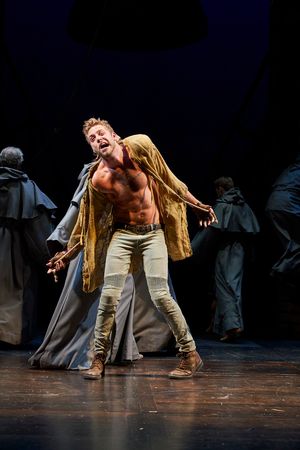 What makes a monster and what makes a man? Quasimodo (Corey Mach*) transforms as the question is posed. @ BroadwayWorld What makes a monster and what makes a man? Quasimodo (Corey Mach*) transforms as the Photo