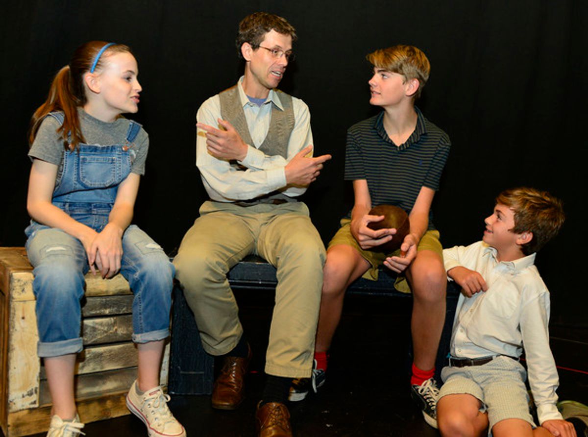 Scout: Carly Williams; Atticus Finch: Lewis D. Wheeler; Jem: Gloucester resident and Gloucester Stage Youth Acting Workshop student Nathaniel Oaks; Dill: Gloucester resident and Gloucester Stage Youth Acting Workshop student Gabriel Magee at 
