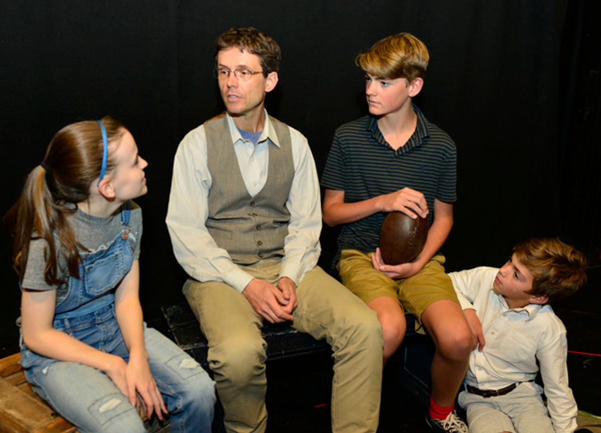Scout: Carly Williams; Atticus Finch: Lewis D. Wheeler; Jem: Gloucester resident and Gloucester Stage Youth Acting Workshop student Nathaniel Oaks; Dill: Gloucester resident and Gloucester Stage Youth Acting Workshop student Gabriel Magee at 