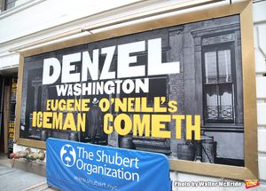 Theatre Marquee installation for Denzel Washington starring in in 'Eugene O'Neill's The Iceman Cometh' at the Bernard B. Jacobs Theatre on October 3, 2017 in New York City. @ BroadwayWorld Theatre Marquee installation for Denzel Washington starring in in 'Eugene O'Neill's Photo