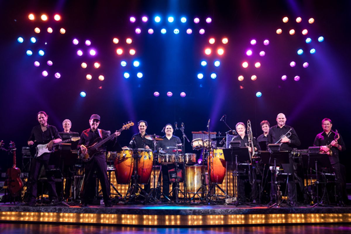 ON YOUR FEET! Band featuring members of the Miami Sound Machine: Clay Ostwald (Music Director/Keyboard), Jorge Casas (bass), Edward Bonilla (percussion) and Theodore Mulet (trombone) at 