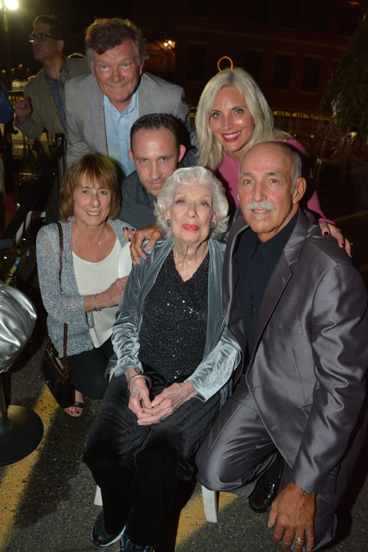 Joyce Randolph and Nancy Scura, Jack Scura, Jim Mahon, Julie Gachko and Michael Gachko at 