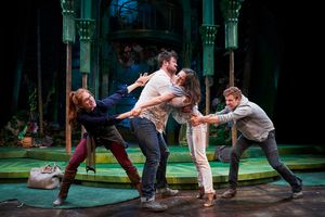 The lovers (actor, Keri Rene Fuller*, Jon Loya*, Michelle Pauker and Corey Mach*) fight with one another as the spells they are under run their course @ BroadwayWorld The lovers (actor, Keri Rene Fuller*, Jon Loya*, Michelle Pauker and Corey Mach*) fig Photo
